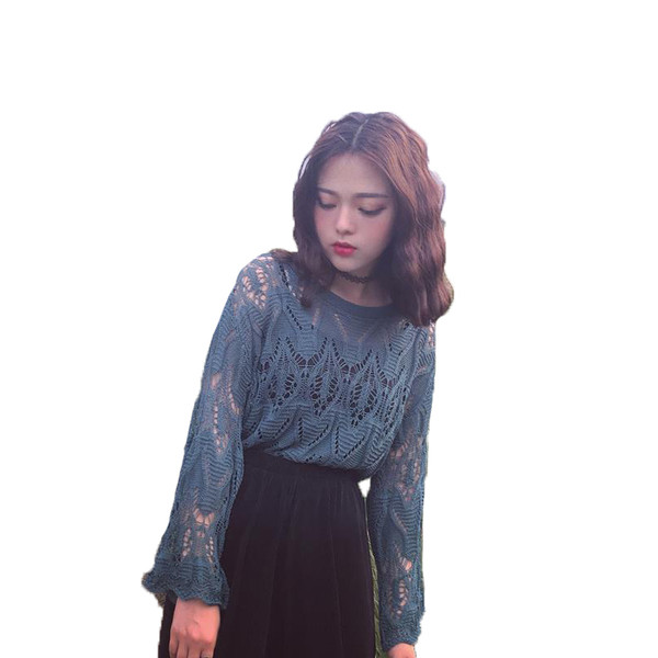 Διαφανή πλεκτή γυναικεία μπλούζα κατάλληλη για την καθημερινή ζωή