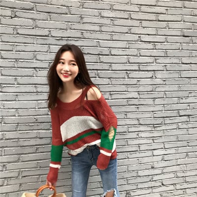 Όμορφο γυναικείο πουλόβερ με ευρύ μοτίβο