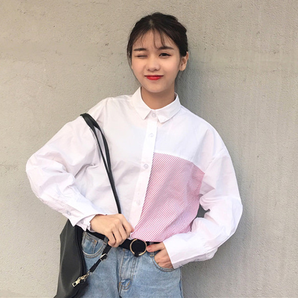 Σπορ-κομψό γυναικείο πουκάμισο σε freestyle και σε δύο χρώματα