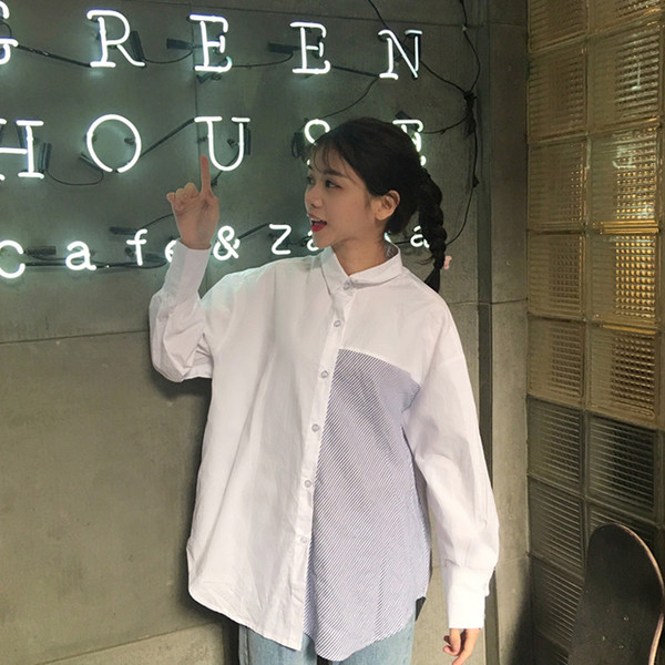 Σπορ-κομψό γυναικείο πουκάμισο σε freestyle και σε δύο χρώματα