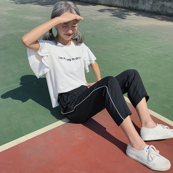 Φθινοπωρινά αθλητικά γυναικεία παντελόνια με μήκος 7/8