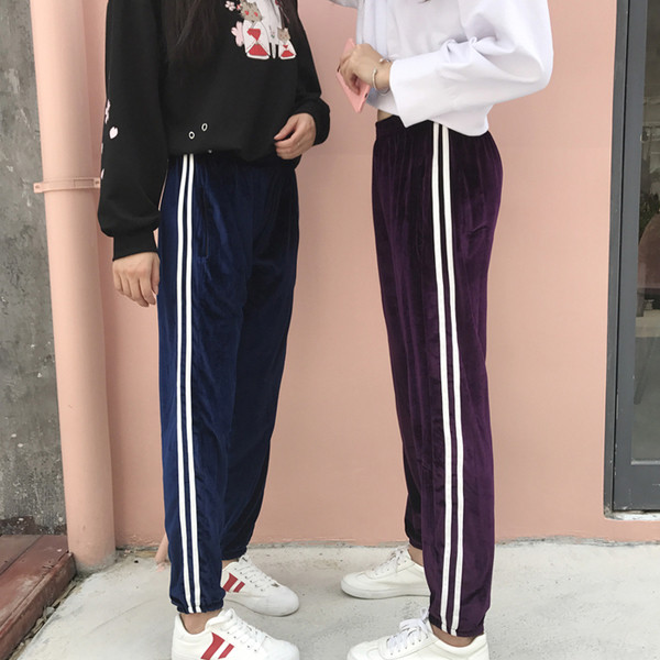 Κομψό γυναικείο παντελόνι με λωρίδες σε διάφορα χρώματα