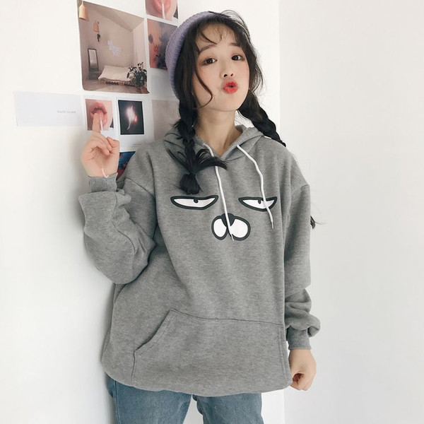 Φούτερ με  κινούμενα σχέδια  σε ένα ευρύ μοτίβο με κουκούλα σε διάφορα χρώματα