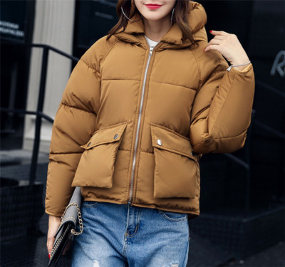 Μεγάλο χειμωνιάτικο γυναικείο μπουφάν με τσέπες και κουκούλα σε διάφορα σχέδια και χρώματα