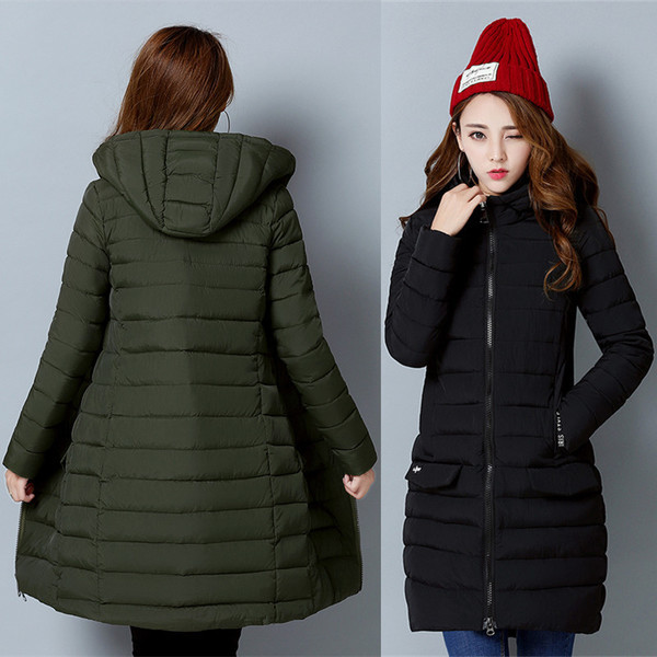 Удобно дамско дълго яке тип грейка с практична качулка,4 цвята