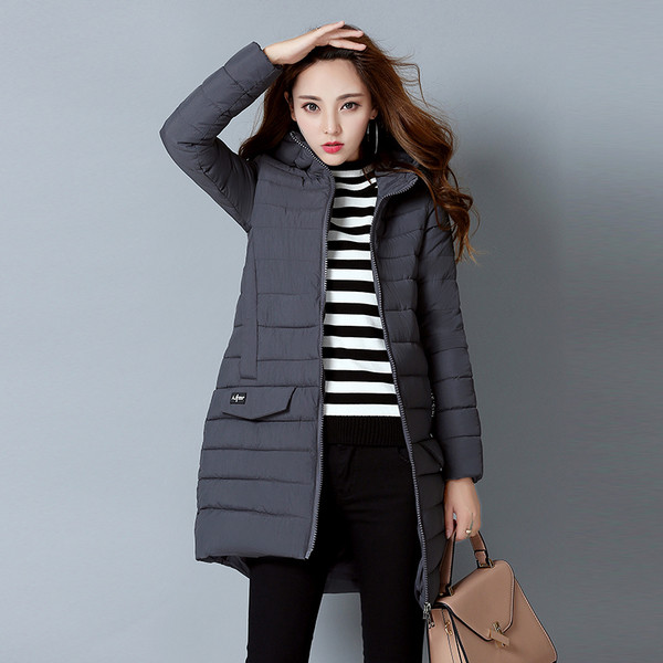 Удобно дамско дълго яке тип грейка с практична качулка,4 цвята