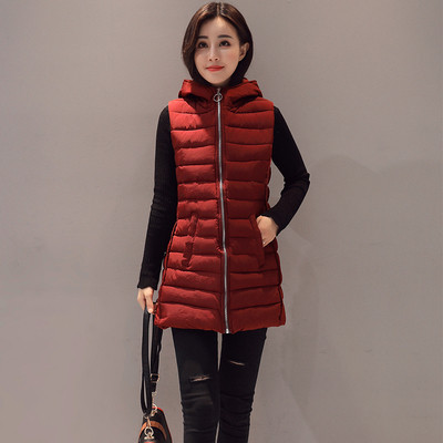 Πολύ άνετο γυναικείο καθημερινό γιλέκο με κολάρο σε σχήμα O και κουκούλα 