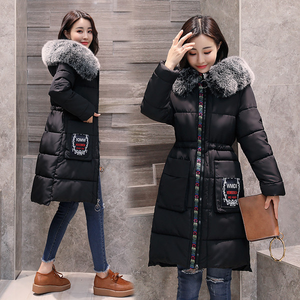Модерно дамско зимно яке с много мек пух по качулката, 3 цвята