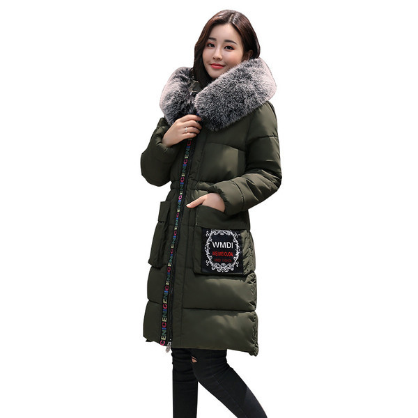 Модерно дамско зимно яке с много мек пух по качулката, 3 цвята