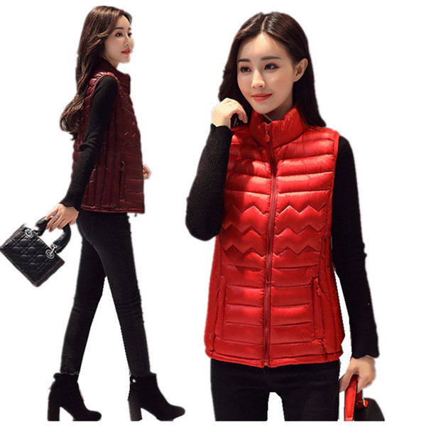 Καθημερινό αθλητικό κομψό γυναικείο γιλέκο με κολάρο σε σχήμα O