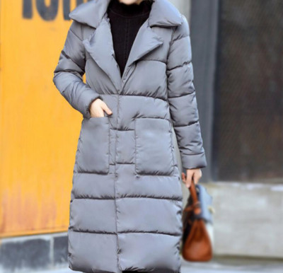 Дамско дълго яке тип грейка с джобове , 6 цвята