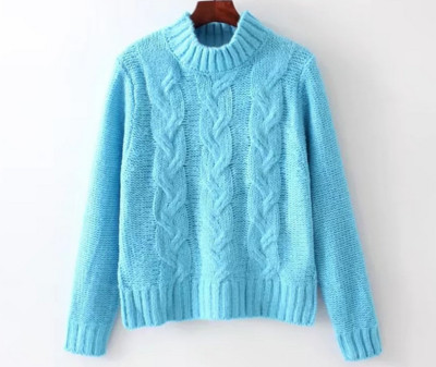 Γυναικείο πουλόβερ από πολύ ζεστό μαλλί με μισό γιακά, 5 χρώματα