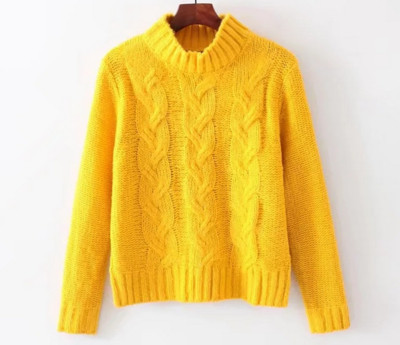 Γυναικείο πουλόβερ από πολύ ζεστό μαλλί με μισό γιακά, 5 χρώματα