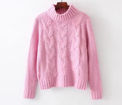 Γυναικείο πουλόβερ από πολύ ζεστό μαλλί με μισό γιακά, 5 χρώματα