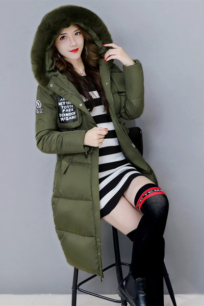 Актуално дамско зимно яке с пухена качулка , 5 цвята