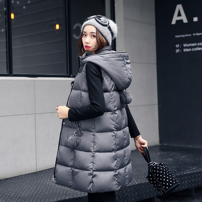 Καθημερινό μακρύ γυναικείο γιλέκο  μαλακό και ημι-υψηλό κολάρο σε σχήμα O