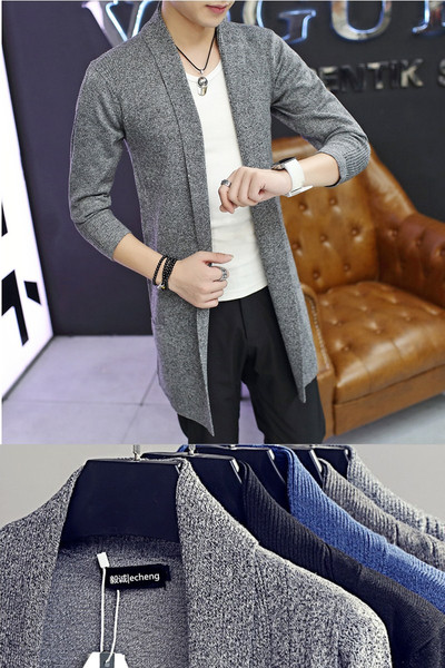 Стилна мъжка дълга плетена жилетка - 5 модела