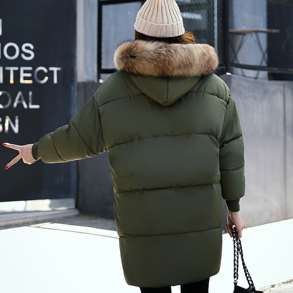 Зимно дамско много дебело яке тип шуба с пухена яка в 5 различни модела