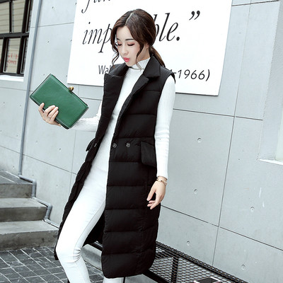 Πολύ ζεστό και άνετο γυναικείο μακρύ γιλέκο με τσέπες και κουμπιά