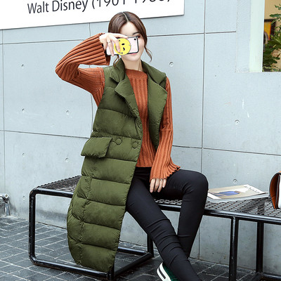 Πολύ ζεστό και άνετο γυναικείο μακρύ γιλέκο με τσέπες και κουμπιά