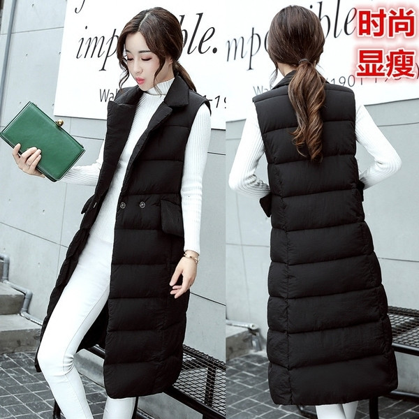 Πολύ ζεστό και άνετο γυναικείο μακρύ γιλέκο με τσέπες και κουμπιά