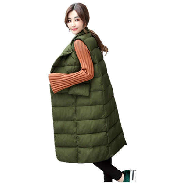 Πολύ ζεστό και άνετο γυναικείο μακρύ γιλέκο με τσέπες και κουμπιά