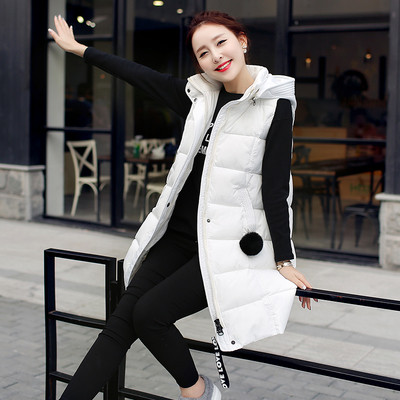 Μακρύ γυναικείο hoodie γιλέκο με κουκούλα και φερμουάρ