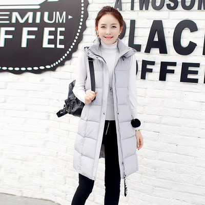 Μακρύ γυναικείο hoodie γιλέκο με κουκούλα και φερμουάρ