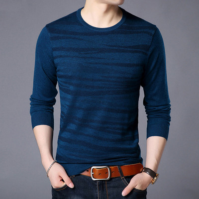 Есенно-зимен мъжки слим тънък пуловер