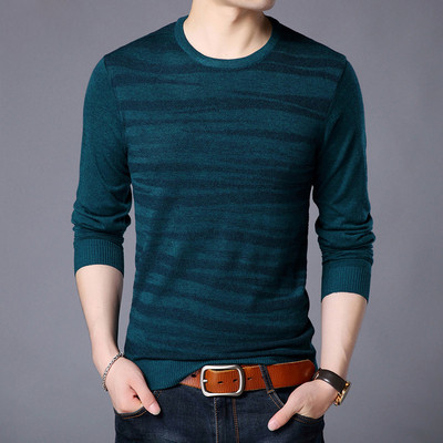 Есенно-зимен мъжки слим тънък пуловер