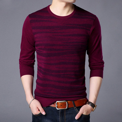 Есенно-зимен мъжки слим тънък пуловер