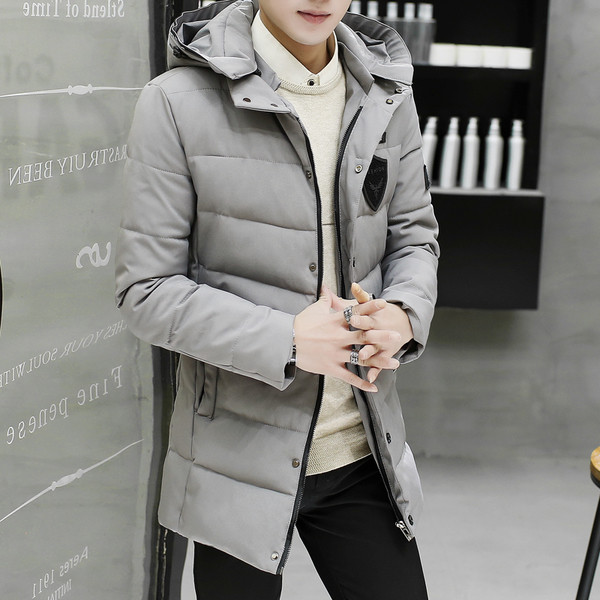 Χειμερινό καθημερινό ανδρικό μπουφάν με κουκούλα και κουμπιά, 3 χρώματα