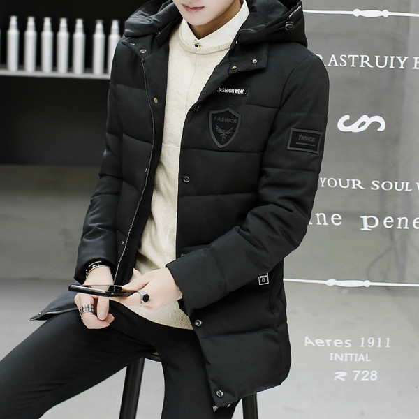 Χειμερινό καθημερινό ανδρικό μπουφάν με κουκούλα και κουμπιά, 3 χρώματα