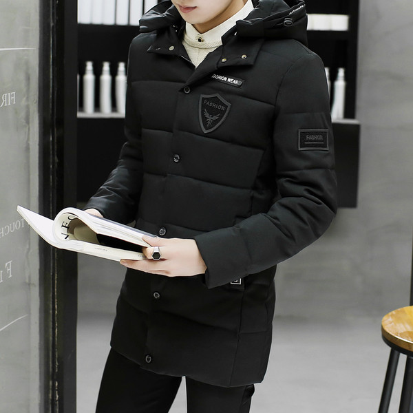 Χειμερινό καθημερινό ανδρικό μπουφάν με κουκούλα και κουμπιά, 3 χρώματα