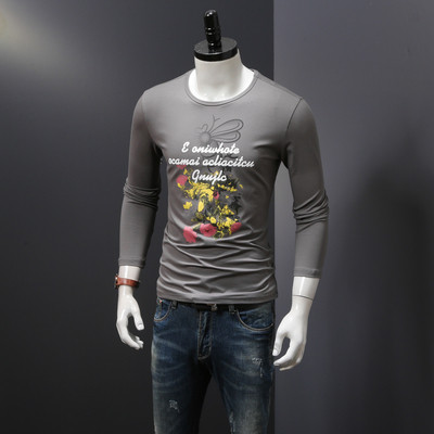 Μεγάλη ανδρική  μπλούζα με floral μοτίβα και επιγραφή