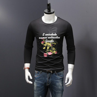 Μεγάλη ανδρική  μπλούζα με floral μοτίβα και επιγραφή