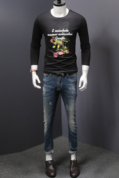 Μεγάλη ανδρική  μπλούζα με floral μοτίβα και επιγραφή