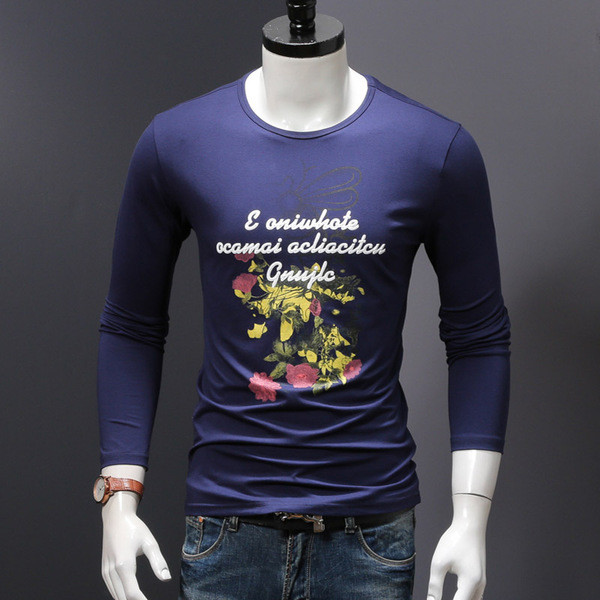 Μεγάλη ανδρική  μπλούζα με floral μοτίβα και επιγραφή