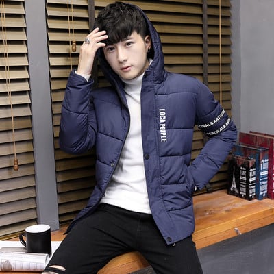 Εποχιακό ανδρικό μπουφάν με υψηλό O-κολάρο και πρακτική κουκούλα, 3 χρώματα