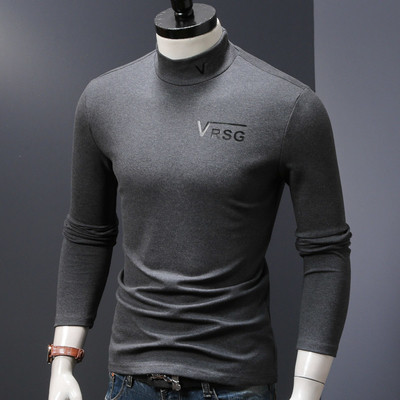 Стилна мъжка тениска с полувисока яка в много цветове