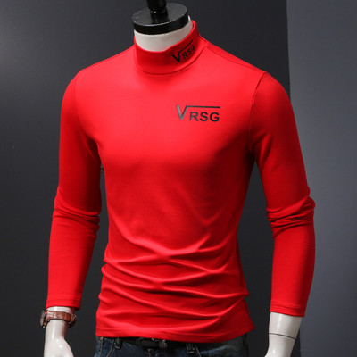 Стилна мъжка тениска с полувисока яка в много цветове