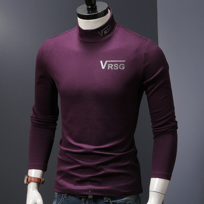 Стилна мъжка тениска с полувисока яка в много цветове