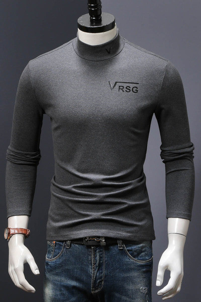 Стилна мъжка тениска с полувисока яка в много цветове