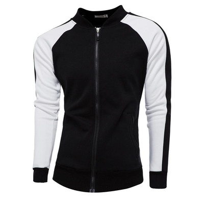 Αθλητικό ανδρικό φούτερ με κουκούλα με φερμουάρ και O-περιλαίμιο