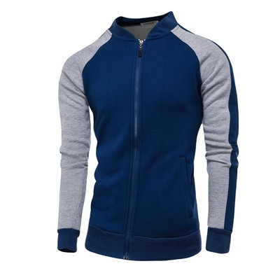 Αθλητικό ανδρικό φούτερ με κουκούλα με φερμουάρ και O-περιλαίμιο