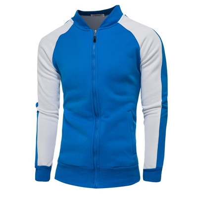 Αθλητικό ανδρικό φούτερ με κουκούλα με φερμουάρ και O-περιλαίμιο