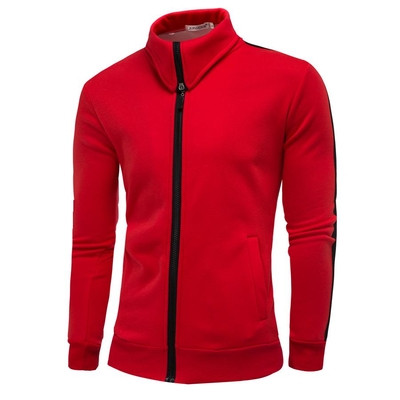 Ανδρική αθλητικό φούτερ  με φερμουάρ και μισό γιακά, 6 χρωμάτων