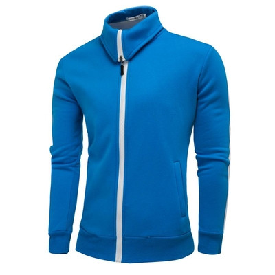 Ανδρική αθλητικό φούτερ  με φερμουάρ και μισό γιακά, 6 χρωμάτων