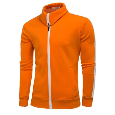 Ανδρική αθλητικό φούτερ  με φερμουάρ και μισό γιακά, 6 χρωμάτων