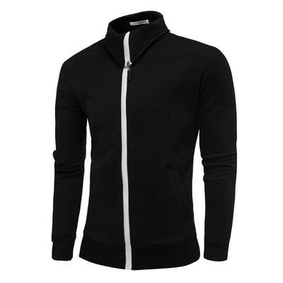 Ανδρική αθλητικό φούτερ  με φερμουάρ και μισό γιακά, 6 χρωμάτων
